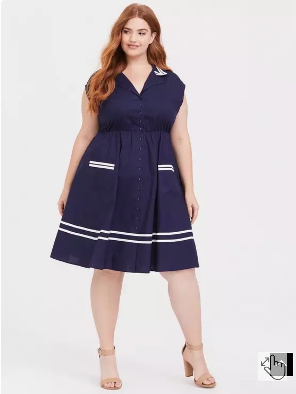Torrid Navy Button Front Sailor Swing Dress size 5 5x ⚓️🛟
